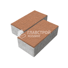 Тротуарная плитка 240х120х70, оранжевая на камне