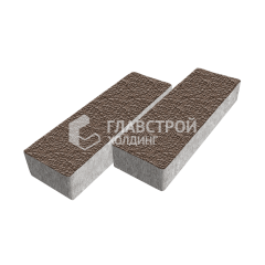 Тротуарная плитка 300х100х60, коричневая с мраморной крошкой
