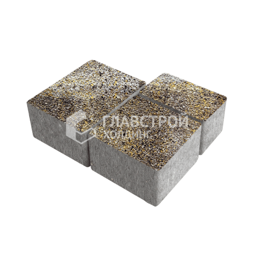 Тротуарная плитка Ностальгия, агат желтый с гранитной крошкой, 4 см