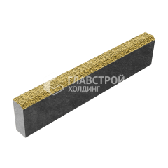 Камень бортовой БР 100.20.8, жёлтый с мраморной крошкой, черное основание