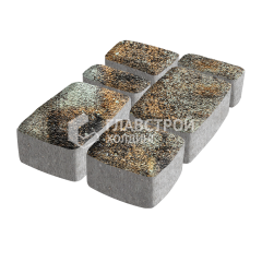 Тротуарная плитка Классика 4 камня, агат кофейный с гранитной крошкой, 6 см