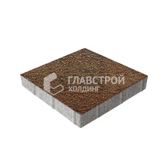 Тротуарная плитка Квадрат 400х400х60, джафар оранжевый с мраморной крошкой