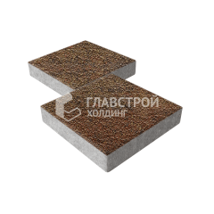 Тротуарная плитка Квадрат 400х400х60, джафар оранжевый с мраморной крошкой