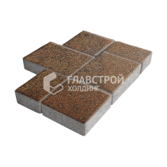 Тротуарная плитка Новый город, джафар оранжевый на камне, 6 см