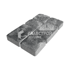 Тротуарная плитка Брук, черно-белая с гранитной крошкой, 6 см