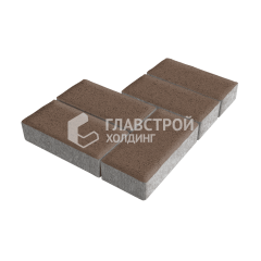 Тротуарная плитка Брусчатка, коричневая, 4 см