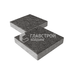 Тротуарная плитка Квадрат 400х400х60, джафар черный с мраморной крошкой