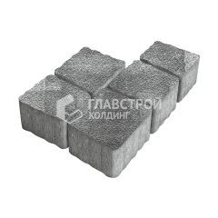 Тротуарная плитка Антик, антрацит на камне, 4 см