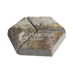 Тротуарная плитка Ромб, агат желтый на камне, 6 см