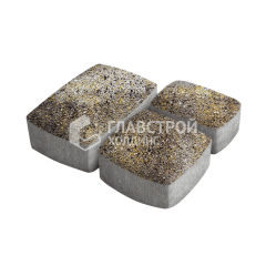 Тротуарная плитка Классика 3 камня, агат желтый на камне, 4 см