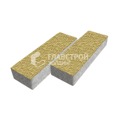 Тротуарная плитка 300х100х60, желтая с мраморной крошкой