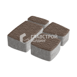 Тротуарная плитка Классика 4 камня, коричневая с мраморной крошкой, 4 см