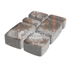 Тротуарная плитка Классико, агат оранжевый с мраморной крошкой, 4 см