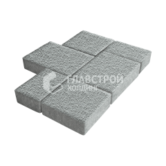 Тротуарная плитка Новый город, серая с гранитной крошкой, 4 см