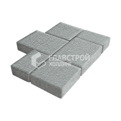 Тротуарная плитка Новый город, серая на камне, 8 см