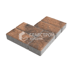 Тротуарная плитка 200х100х60, сомон с мраморной крошкой