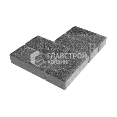 Тротуарная плитка Брусчатка, аляска черная с гранитной крошкой, 10 см