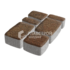 Тротуарная плитка Классико, джафар оранжевый с мраморной крошкой, 4 см