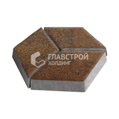 Тротуарная плитка Ромб, джафар оранжевый на камне, 6 см