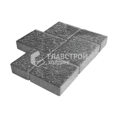 Тротуарная плитка Новый город, аляска черная с мраморной крошкой, 8 см
