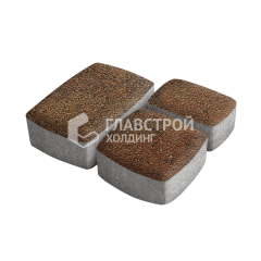 Тротуарная плитка Классика 3 камня, джафар оранжевый на камне, 4 см