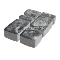 Тротуарная плитка Классика 4 камня, черно-белая с гранитной крошкой, 6 см