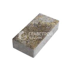 Тротуарная плитка Брусчатка, агат желтый с мраморной крошкой, 4 см