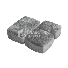 Тротуарная плитка Классика 3 камня, антрацит на камне, 6 см