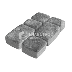 Тротуарная плитка Классика 3 камня, антрацит на камне, 6 см