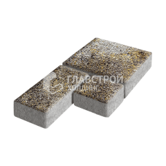 Тротуарная плитка Рубико, агат желтый с мраморной крошкой, 4 см