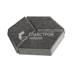 Тротуарная плитка Ромб, джафар черный на камне, 6 см