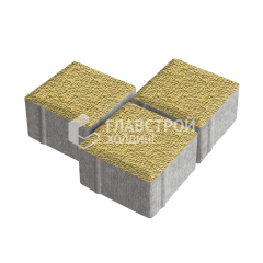 Тротуарная плитка Квадрат 100х100х40, желтая с мраморной крошкой