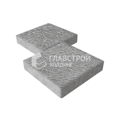 Тротуарная плитка Квадрат 400х400х60, серо-белый с мраморной крошкой