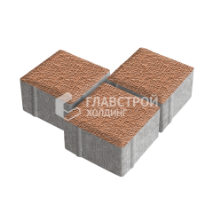 Тротуарная плитка Квадрат 100х100х40, оранжевая с мраморной крошкой