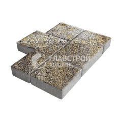 Тротуарная плитка Новый город, агат желтый с гранитной крошкой, 4 см