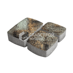 Тротуарная плитка Классика 3 камня, агат кофейный с гранитной крошкой, 6 см