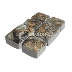 Тротуарная плитка Классика 3 камня, агат кофейный с гранитной крошкой, 6 см