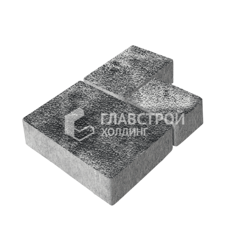 Тротуарная плитка Бергамо, черно-белая с гранитной крошкой, 6 см