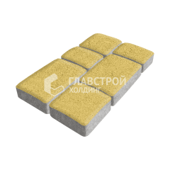 Тротуарная плитка Брук, желтая, 4 см