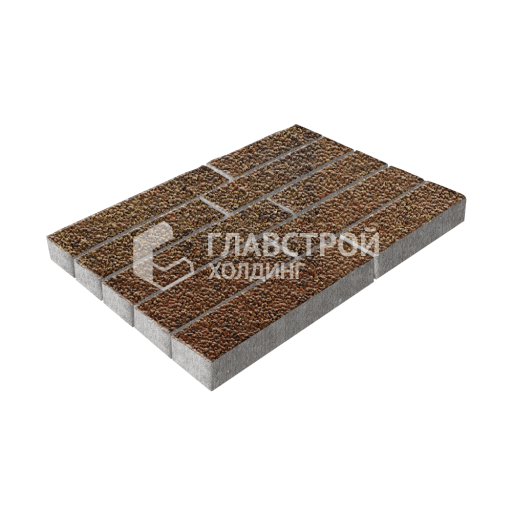 Тротуарная плитка Лукано, джафар оранжевый с мраморной крошкой, 6 см