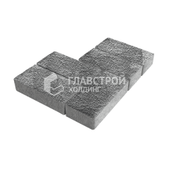 Тротуарная плитка Брусчатка, антрацит с мраморной крошкой, 4 см