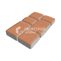 Тротуарная плитка Брук, оранжевая, 4 см
