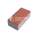 Тротуарная плитка Прямоугольник 500х250х60, красная на камне
