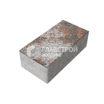 Тротуарная плитка Прямоугольник 24х12х7 см, сомон с мраморной крошкой