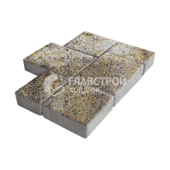 Тротуарная плитка Новый город, агат желтый на камне, 8 см