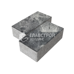 Тротуарная плитка 240х120х70, черно-белая на камне