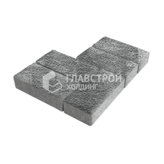 Тротуарная плитка Брусчатка, антрацит с гранитной крошкой, 6 см