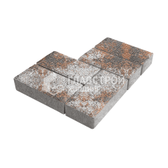 Тротуарная плитка Брусчатка, агат оранжевый на камне, 8 см