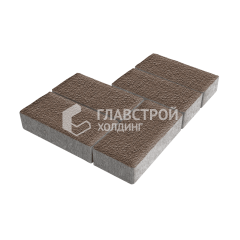 Тротуарная плитка 200х100х60, коричневая на камне