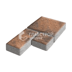 Тротуарная плитка Рубико, сомон с мраморной крошкой, 6 см